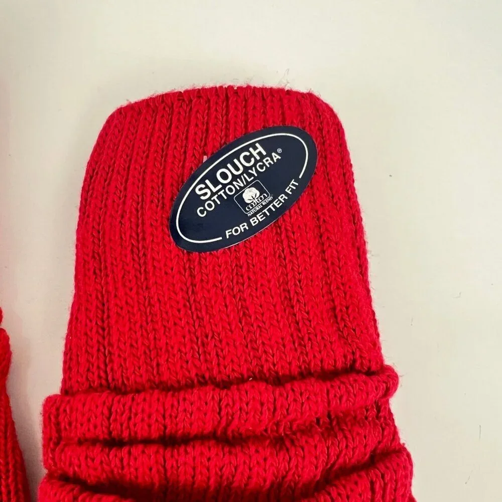 Honors RED Slouch Vintage Socks Womens‎ size 9-11 NOS Made in USA